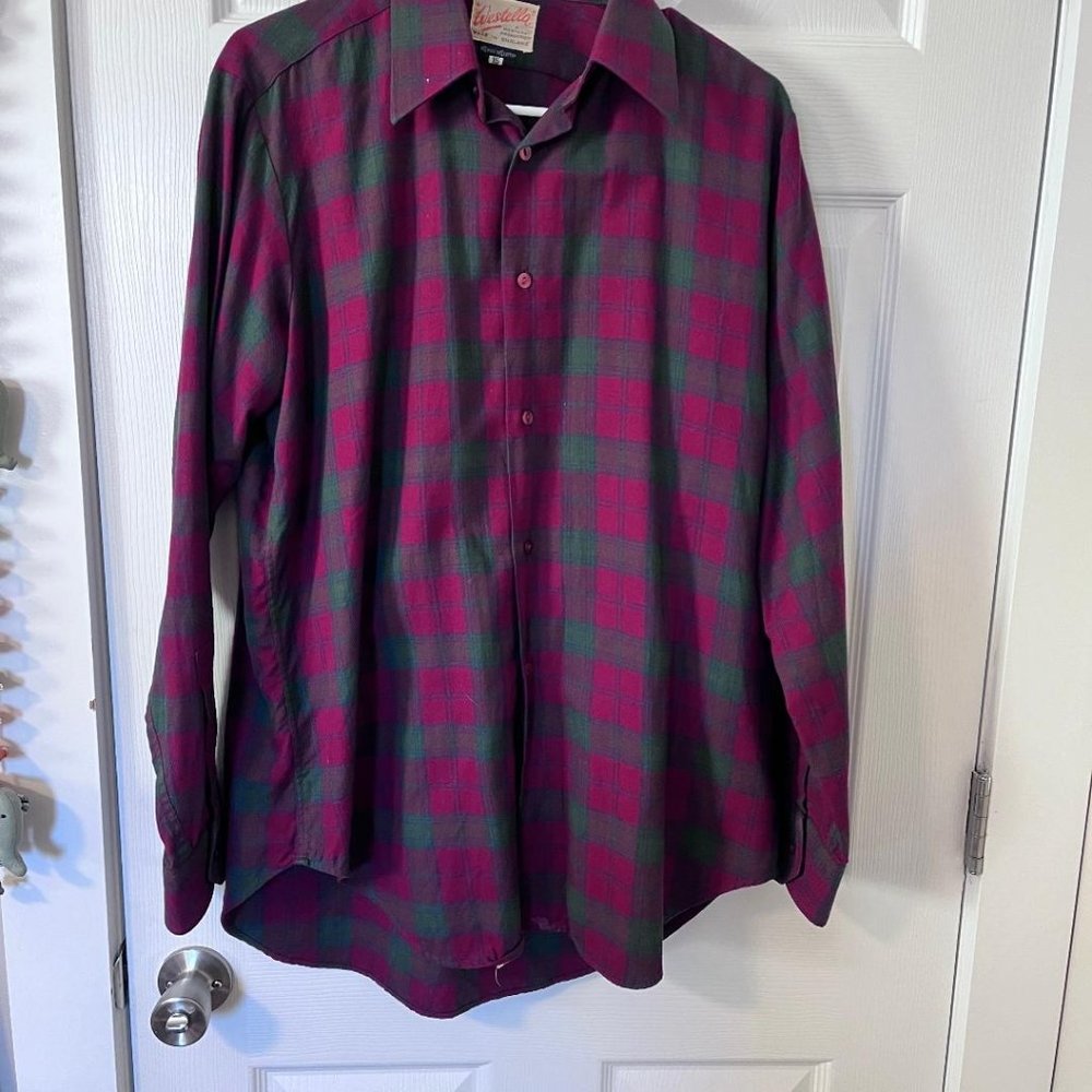 Men's Westella Button-Down Plaid Shirt, Size 15 (Small)